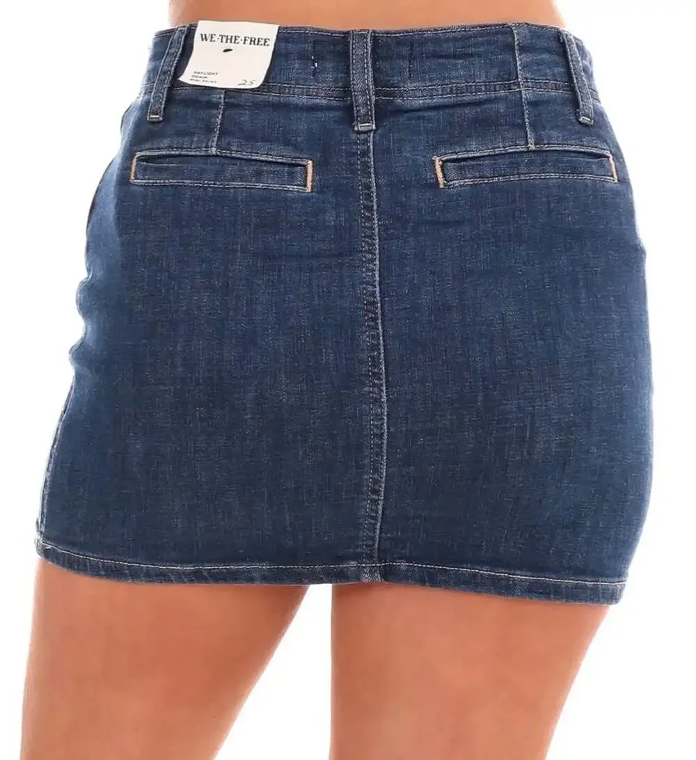 We The Free Daylight Denim Mini Skirt Size 25 Blue